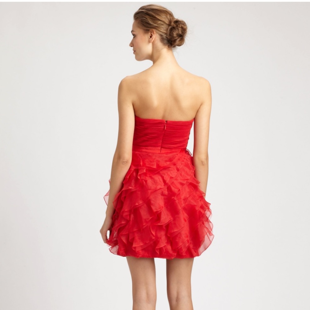 BCBGMaxazria - Red Formal Ruffle Dress - Picture 5 of 5